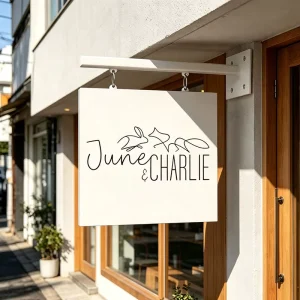 Double-Sided Outdoor Square Metal Hanging Blade Sign for Retail Stores, Restaurants, Cafes, and Shops