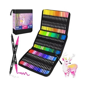 Dual Tip Art Markers 60 Farben Dual Brush Pen Professional Painting Set for Adult Coloring Anime Drawing Illustration