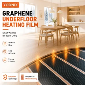 Durable Flexible Graphene Heating Film Electric Radiant Heating System for Apartment Outdoor Bathroom Floor Use