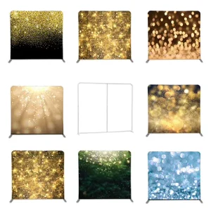 Durable Portable 8x8ft Aluminum Stand Custom Curved Tension Fabric Designs Pillow Case Cover Photo Booth Backdrop Display