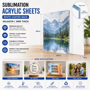 Durable Sublimation Acrylic Blanks for Heat Press Printing, Personalized Artwork, Sign Boards, and DIY Projects