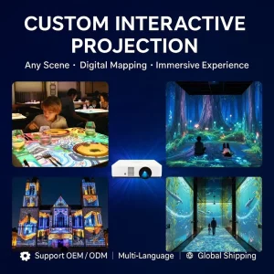 Dynamic 3D Immersive Interactive Floor Advertising Projector Customizable Brightness Portable Design for Retail Stores Shopping