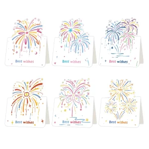 E commerce Bestseller Colorful Fireworks Greeting Card Minimalist Hand drawn Design Cardboard Material for Weddings