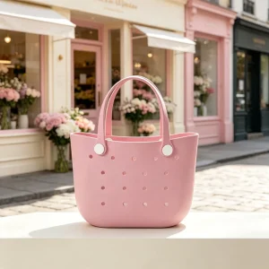 EVA Handbag Lightweight Open Top Tote Bag Versatile Summer Trendy Mesh Bucket Bag Casual Double Shoulder Straps Two Vocation