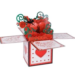 Eco-Friendly 3D Pop-Up Surprise Box Anniversary Greeting Card Paper Party Decor