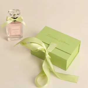 Eco Friendly Foldable Magnetic Perfume Gift Box With Ribbon Closure Custom Printed Logo Fragrance Packaging Paper Box