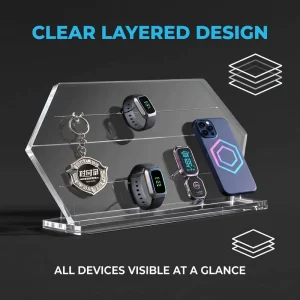Eco Friendly Luxury Acrylic Display Stand with Polished Surface Easy Assembly Decorative Jewelry Holder for Countertop Desktop
