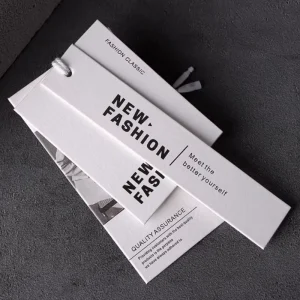 Eco Friendly Luxury Customized Clothing Hang Tags Cotton Paper Hot Stamping Swing Tags Universal Shoes Jeans