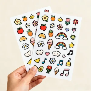Eco Friendly Promotional Self Adhesive Waterproof Custom Printing Kiss Cut Vinyl Stickers Sheet For Kids