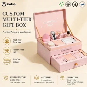 Eco Friendly Recyclable Calendar Storage Box Matt Lamination Embossing Magnetic Closure Customizable for Home Salon Care