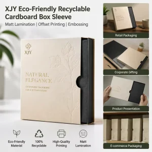 Eco-Friendly Recyclable Cardboard Box Sleeve with Matt Lamination Offset Printing Embossing on Paper Sleeve for Folder Boxes