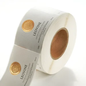 Eco-Friendly Textured Art Paper Wine and Perfume Bottle Labels, Custom Embossed Gold Foil Stamping