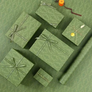 Eco Friendly Thick Textured Rigid Gift Box Custom Printing Ribbon Bow Gift Box for Wedding Bridesmaid Souvenir Box