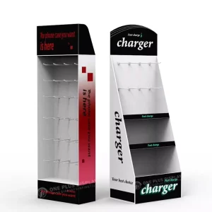 Eco friendly Customized Hook Paper Display Rack Hook Cardboard Display Stand for Phone Accessories