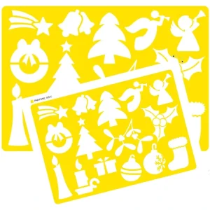 Eco friendly PET PP Plastic Drawing Template Customize Laser Cut Flower Drawing Stencil for Christmas