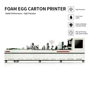 Egg Box UV Inkjet Label Printer Custom Design Illustration Product Marketing Info Expiration Date Commercial Distribution