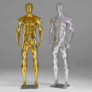 Electroplated Full Body Male Sports Mannequin with Simulated Muscles for Clothing Store Window Display