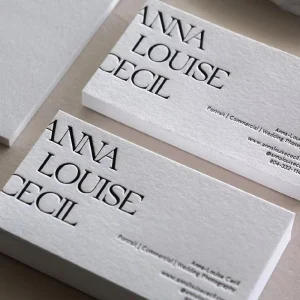 Elegant Custom Design Cotton Paper Business Card Embossing Logo Foil Stamping Accept OEM Order High Quality