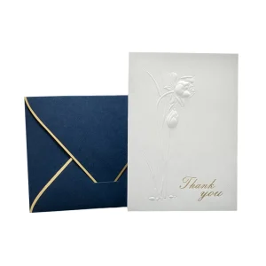 Elegant Embossed Thank You Cards Customizable for Weddings & Business Events Bulk Available