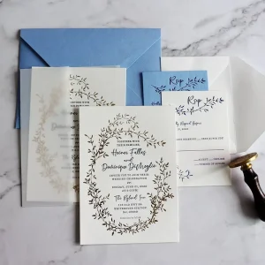 Elegant Luxury Customized Letterpress Wedding Invitations Handmade