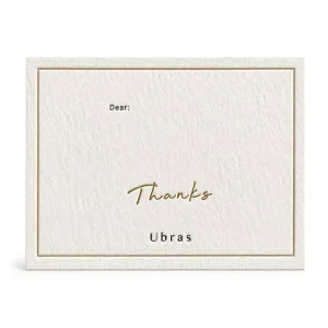 Elegant Minimalist Clothing Apparel Packaging Accessories Gold Border Paper Card Thank You Card