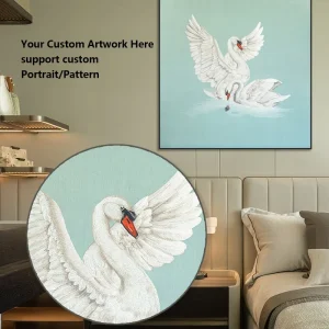 Elegant Swan Embroidery Art Symbol of Eternal Love Handcrafted Wall Decor Gift for Indoor Decoration