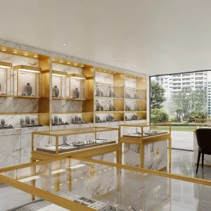 Elegant Table Top Jewelry Store Display Island Lockable Glass Jewelry Display Cases for Jewelry Store Interior Design