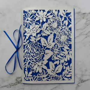 Elegant Wedding Invitation Program Booklet With Laser Cut Cover and Ribbon Birthday Invitation Cards Menu Cards