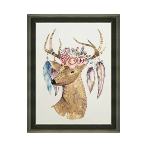 Embroidered Milu Deer Painting Elegant Stitched Canvas Wall Hanging for Home Decoration