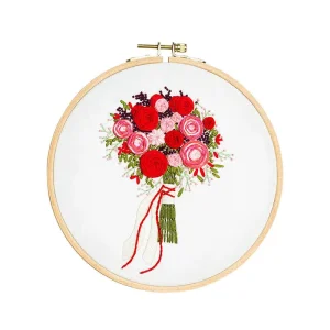 Embroidery Handmade Kit Living Room Decorative Painting Scandinavian Needle and Thread Set Flower Painting