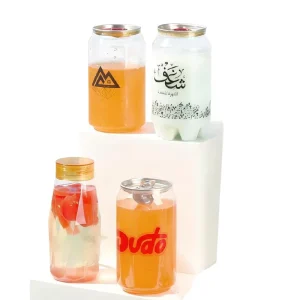 Empty 250ml 500ml 550ml 650ml Transparent Plastic Can Soda Drinking Bottle With Customized PET Cans Plastic Bottle Coffee