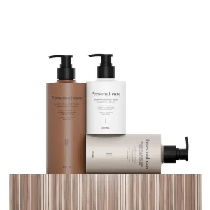 Empty Shampoo And Conditioner Bottles Abmer Grey Beige Color Hdpe In 300ml 400ml 500ml