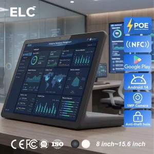 Enterprise Dashboard Desktop L Shape Tablet PoE For Corporate Real time Data Dashboard KPI Performance Display