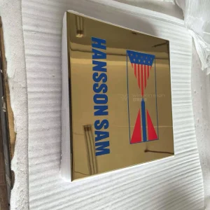 Etched and Color-Filled Logo Plate, Mirror Electroplated Colored Stainless Steel Sign