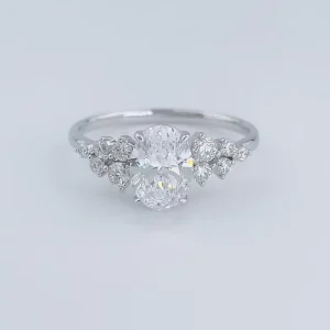 Eternal Love Large Carat Lab Grown Diamond Ring 18K White Gold Plated Solitaire Engagement Ring