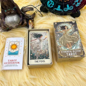 Ethereal Bloom Tarot Deck 78 Cards Cardboard Eco Friendly Full Color Printing Guidebook Box Spiritual Reading