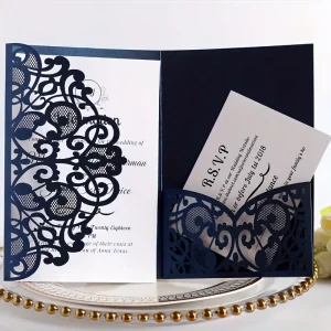European Style Aesthetic Invitation Card Hollow Lace Paper Greeting Card for Wedding Ceremony Party Banquet Decor Supplies