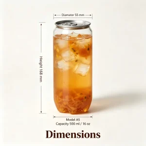 Event Catering Clear Plastic PET Can with Fresh Keeping OEM ODM for Cold Drink Packaging 500ml 16oz