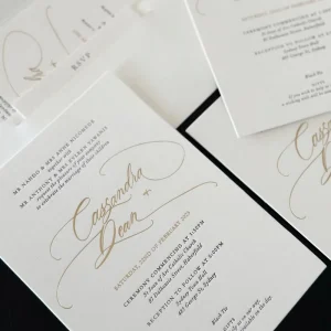 Exquisite Color debossed Hardcover Wedding Invitation Card Marriage Celebration Reception Invitations with Envelope Invites Set