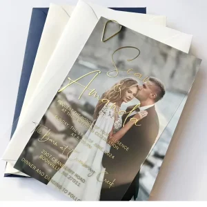 Exquisite High-Grade Creative Custom Acrylic Wedding Invitation Card Envelope Sticker Flower Set Personalized Events Invitation