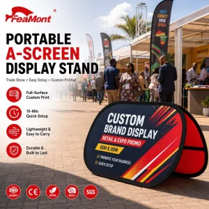 Extra Large Pop-Up A-Shape Banner, Custom Trade Show Exhibition Stand, Heavy Duty Portable Outdoor Sign Board