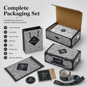 FSC Custom SKincare Cosmetic Unique Paper Delivery Shipping Black White Kraft Paper Carton Postal Corrugated Boxes Packaging