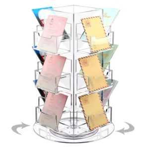 Factory Acrylic Rotating Display Stand Countertop Organizer for Business Cards Greeting Cards Brochures for Store Use