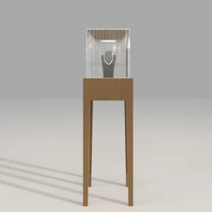 Factory Commercial Modern Tempered Glass Stainless Steel Jewelry Display Stand Display Cabinet LED