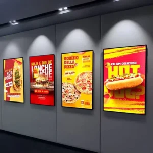 Factory Custom Advertising Light Boxes Restaurant Products LED Advertising Light Box Aluminum Frame Tempered Glass Light Boxes