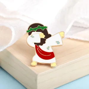 Factory Custom Cartoon Character Brooches Christian Faith Icon Badge Jesus Enamel Lapel Pins