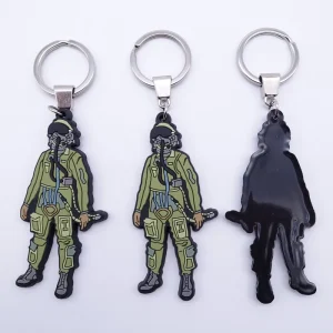 Factory Custom Designer High Quality Promotional Cartoon Character Keychains Charm Soft PVC Rubber Silicone 2D Keychain in Bulk