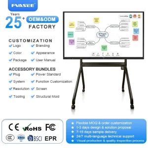 Factory Custom Digital Whiteboard Electronic Smart Board 65-110 Inch All-In-One Interactive Flat Panel 75 86 98 100 105