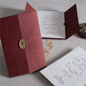Factory Custom Edition Embossed Logo Design Premium Quality Greeting Cards Exclusively Designed for Wedding Invitations