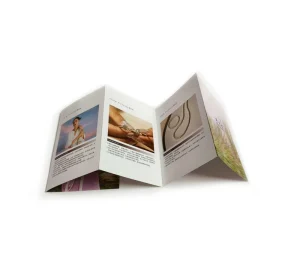 Factory Custom Folding Jewelry CMYK Printing Flyer Catalog Leaflet Menu Booklets Business Advertising Fold Brochure Coated Paper